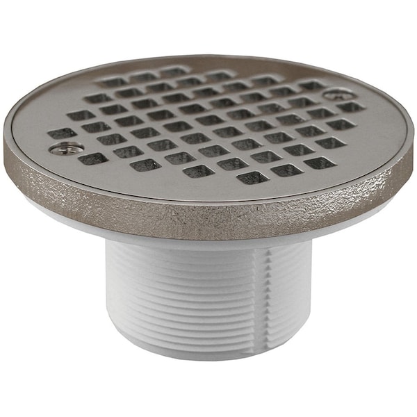 2in. PVC IPS Plastic Spud with 4in. Chrome Plated Round Strainer with Ring